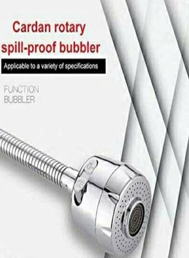 SPAZIO صنبور SPAZIO Hexa المرن ذو العنق المعقوف المصنوع من النحاس الأصفر، مزود بخرطوم فضي مرن بزاوية 360 درجة ونمط تدفق مزدوج للماء الساخن/البارد، مناسب لأحواض المطبخ وأحواض الغسيل، بلمسة نهائية من الكروم والفضة. - Image 4